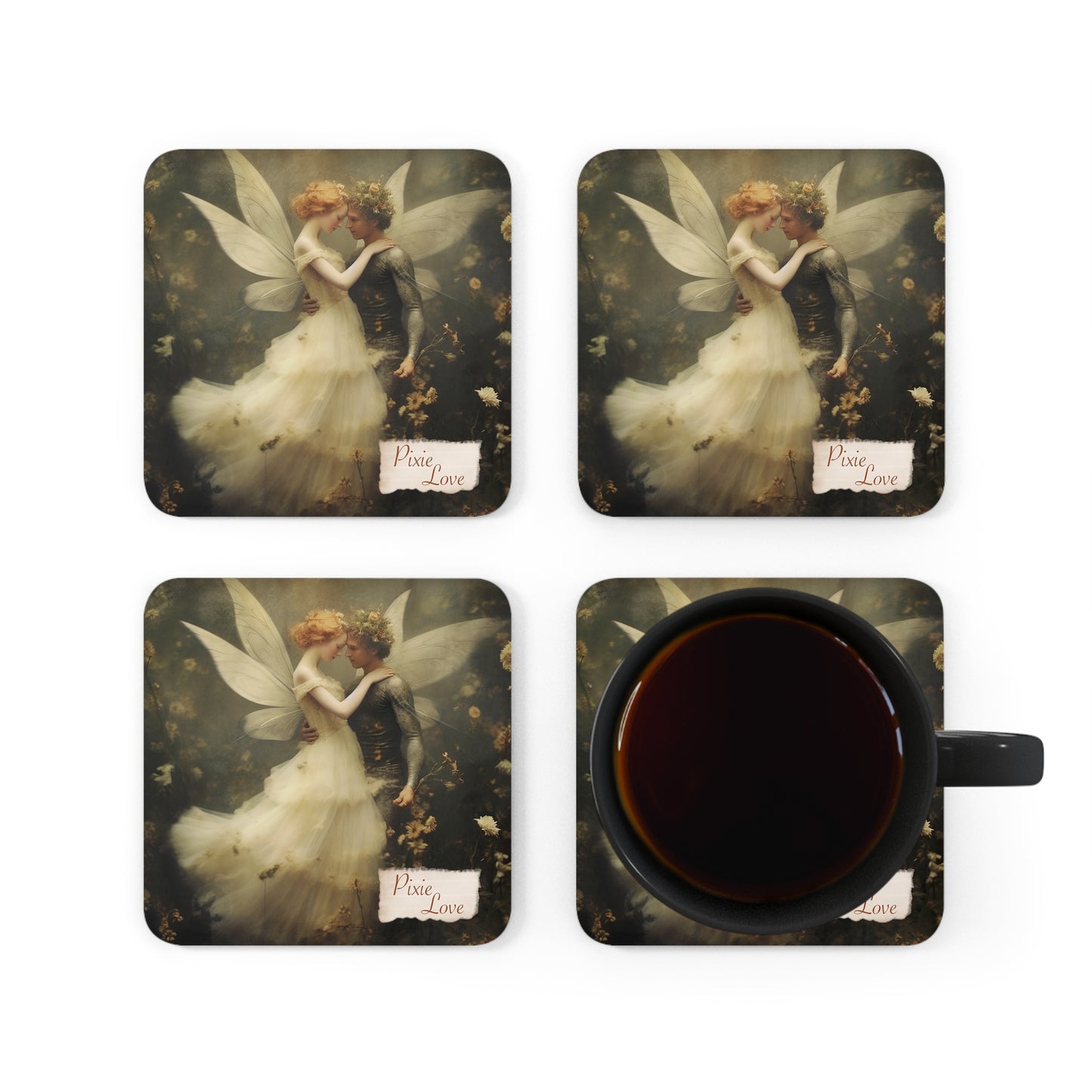 Pixie Love Corkwood Coaster Set