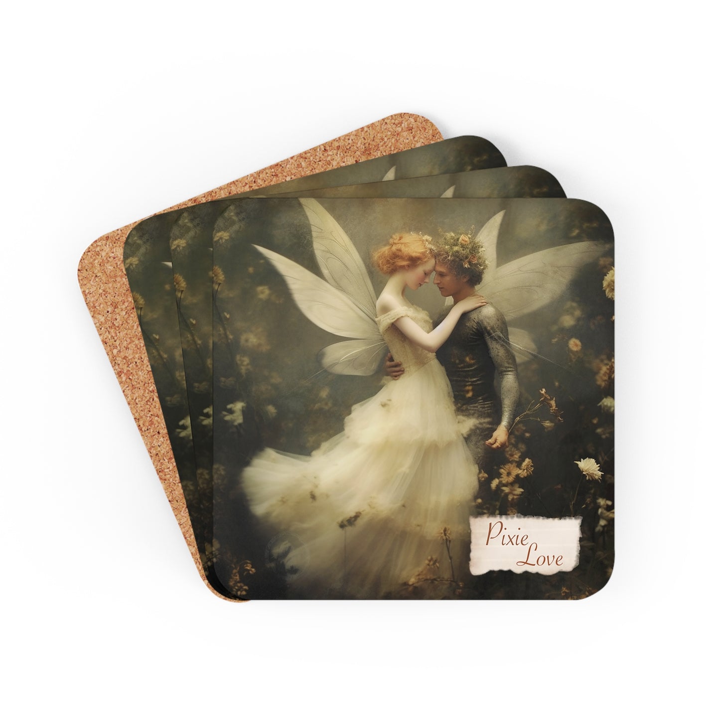 Pixie Love Corkwood Coaster Set