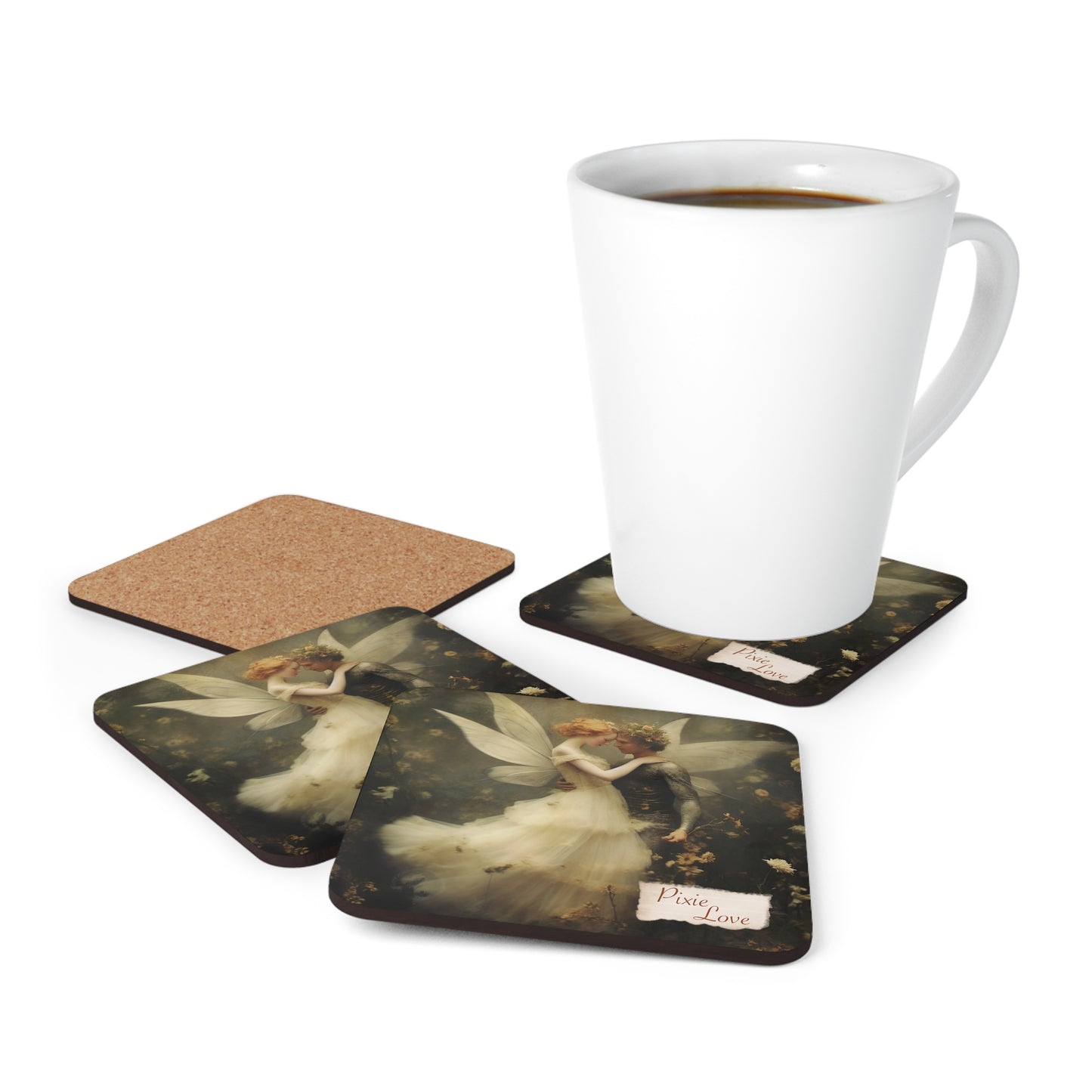 Pixie Love Corkwood Coaster Set