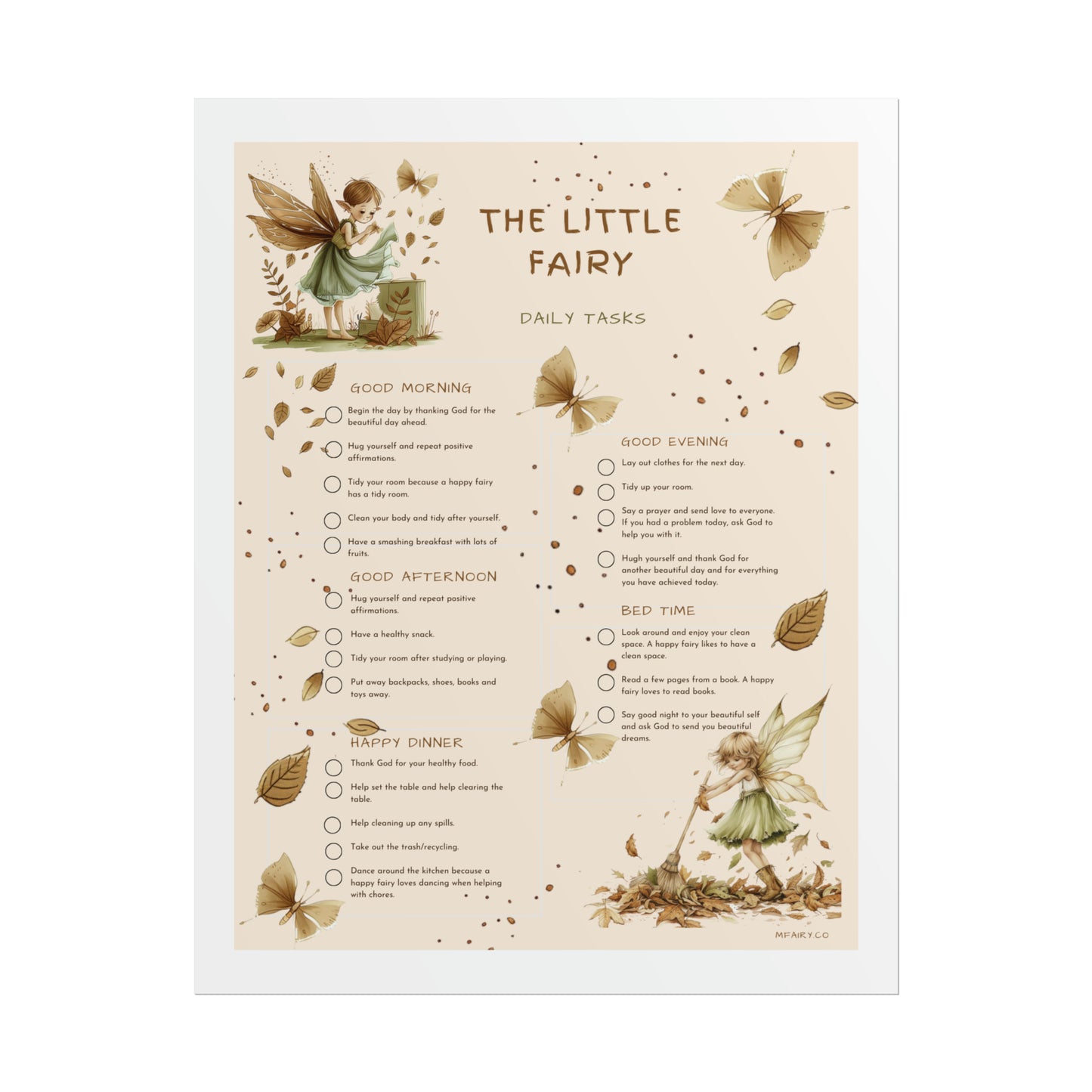 Rolled Little Fairy Daily Tasks Posters