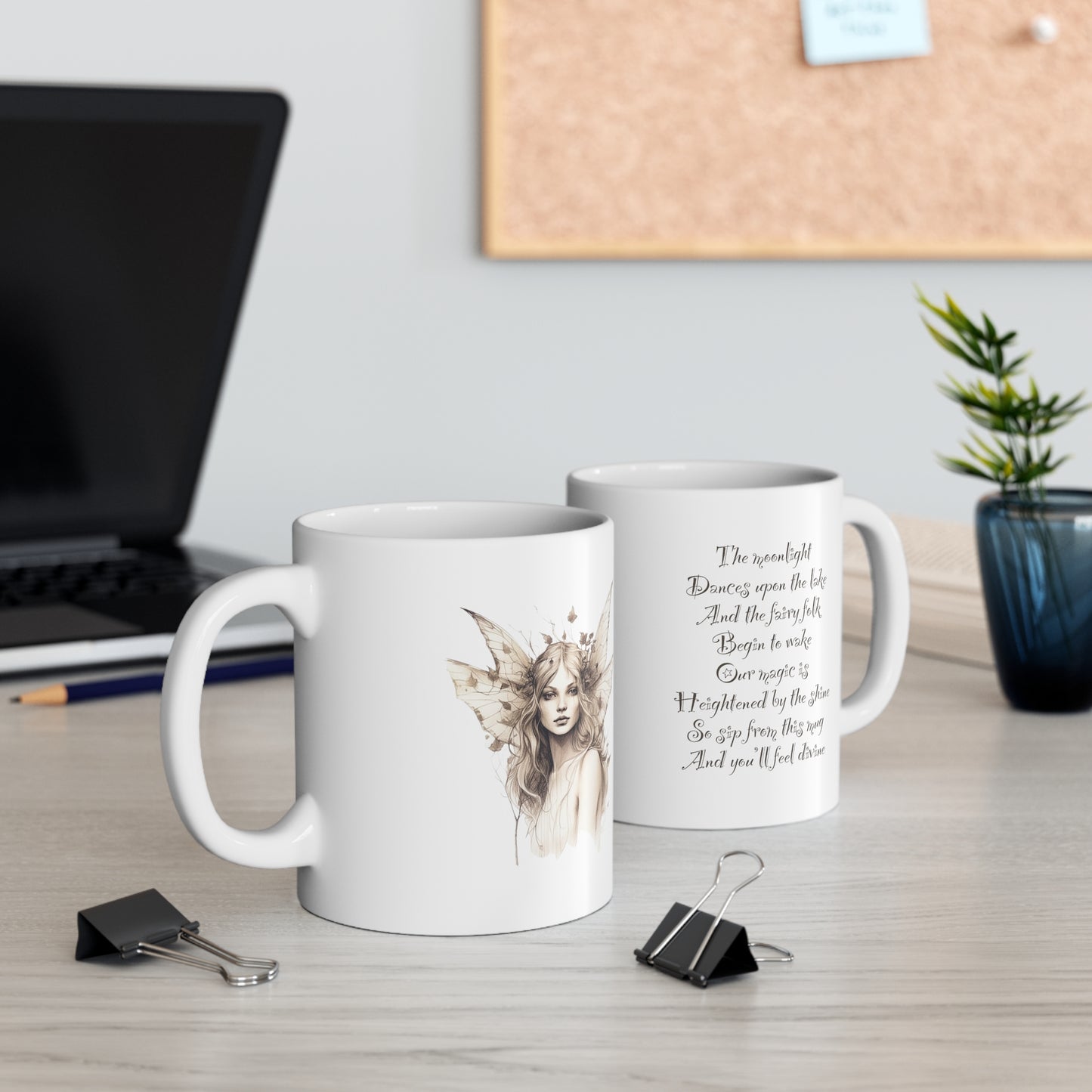 Dahlia the Woodland Fairy with Poetry Ceramic Mug 11oz