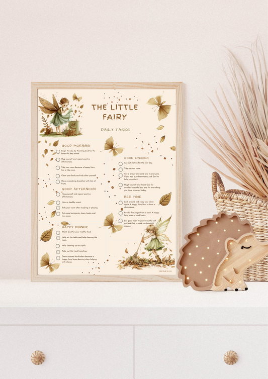 Little Fairy Custom Daily Tasks Poster - Digital Product